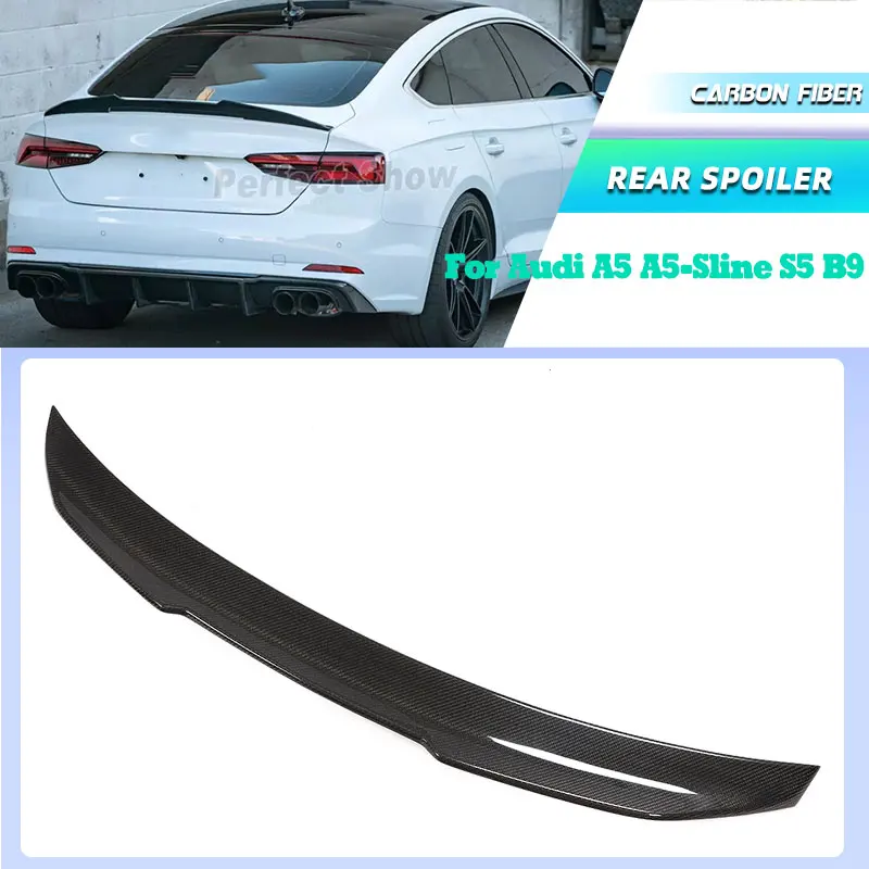 

Полностью углеродное волокно, задний спойлер багажника, крылья для Audi A5 A5-Sline S5 B9, 4-дверный гоночный задний спойлер 2017-2020, крыло багажника, губа