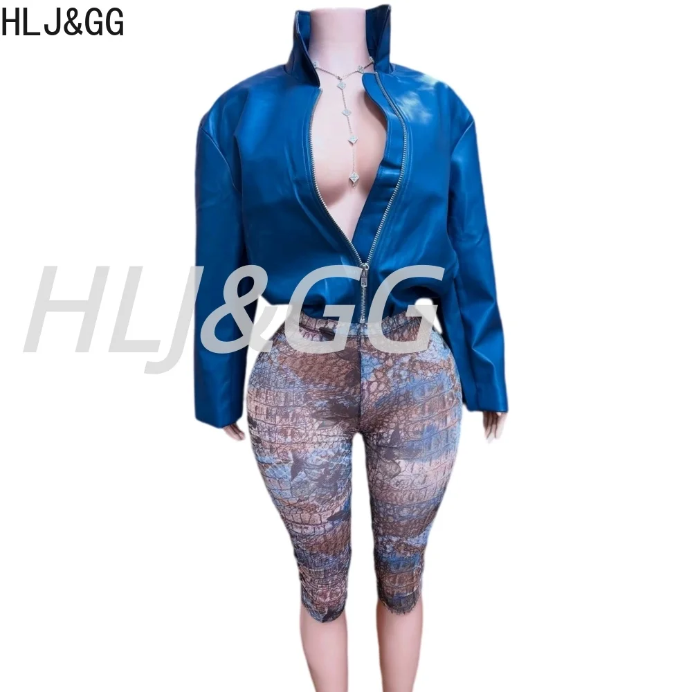 HLJ&GG Women Printed Biker Shorts Summer New High Waist Stretch Bodycon Knee Length Bottoms Casual Lady Slim Fit Shorts 2026