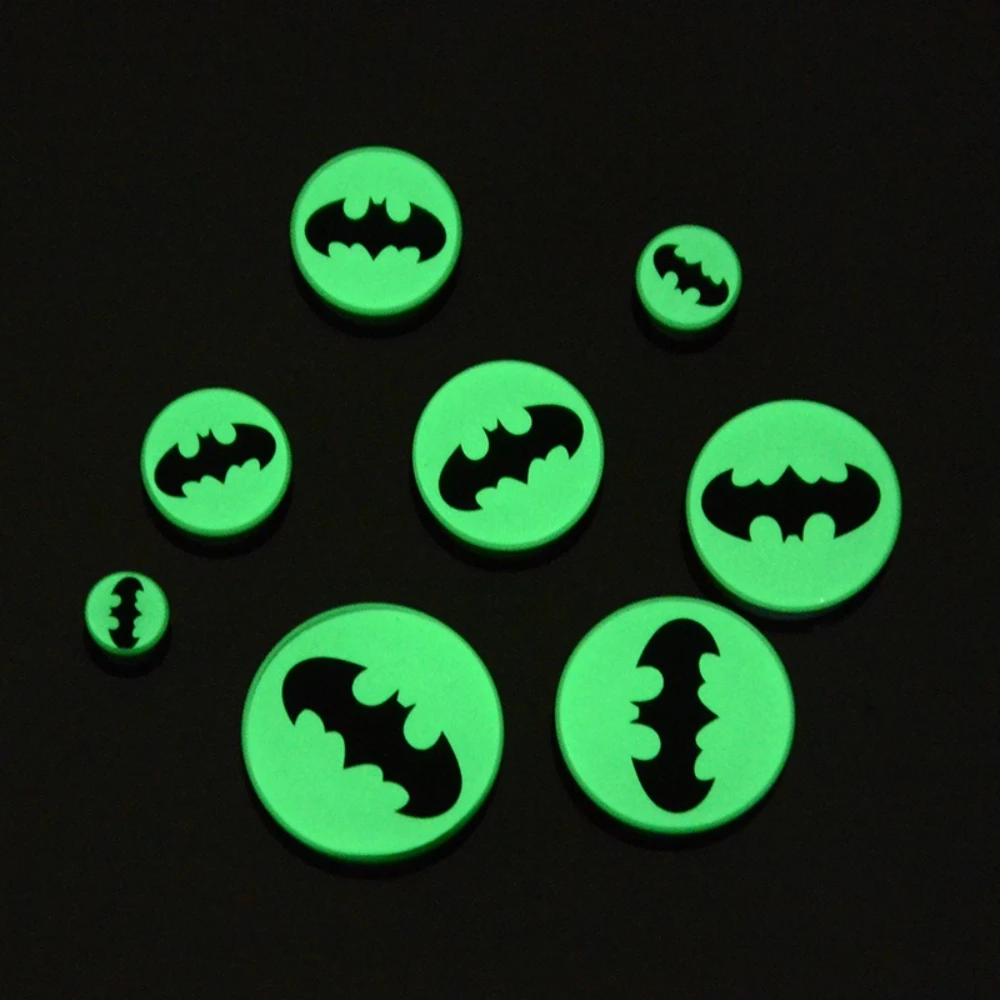 Acrylic Bat-shaped Luminous Ear Expander/ear Tunnel Plugs, Single Flared with O-ring, 1 Pair.