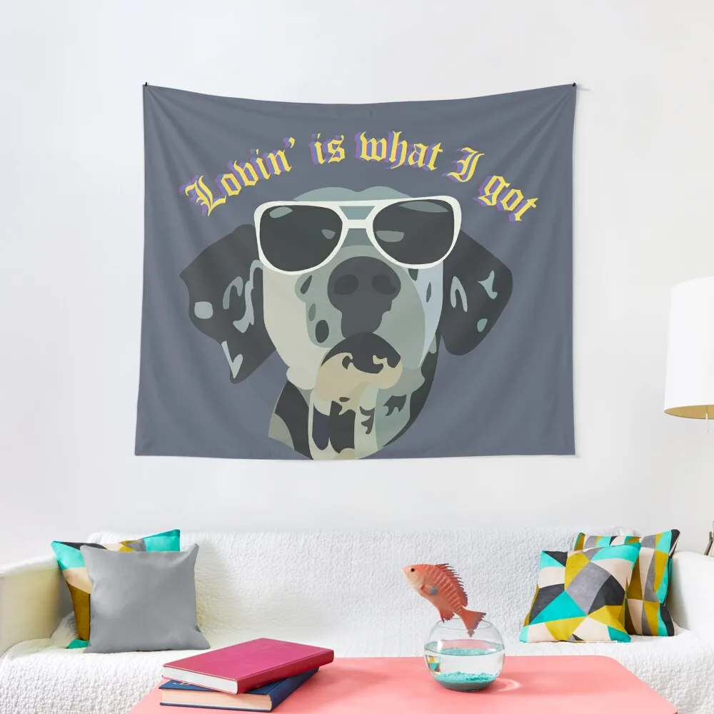 

Lovin' is what I got, Lou Dog Tapestry Aesthetic Room Decoration Wall Mural Room Decor Aesthetic Tapestry