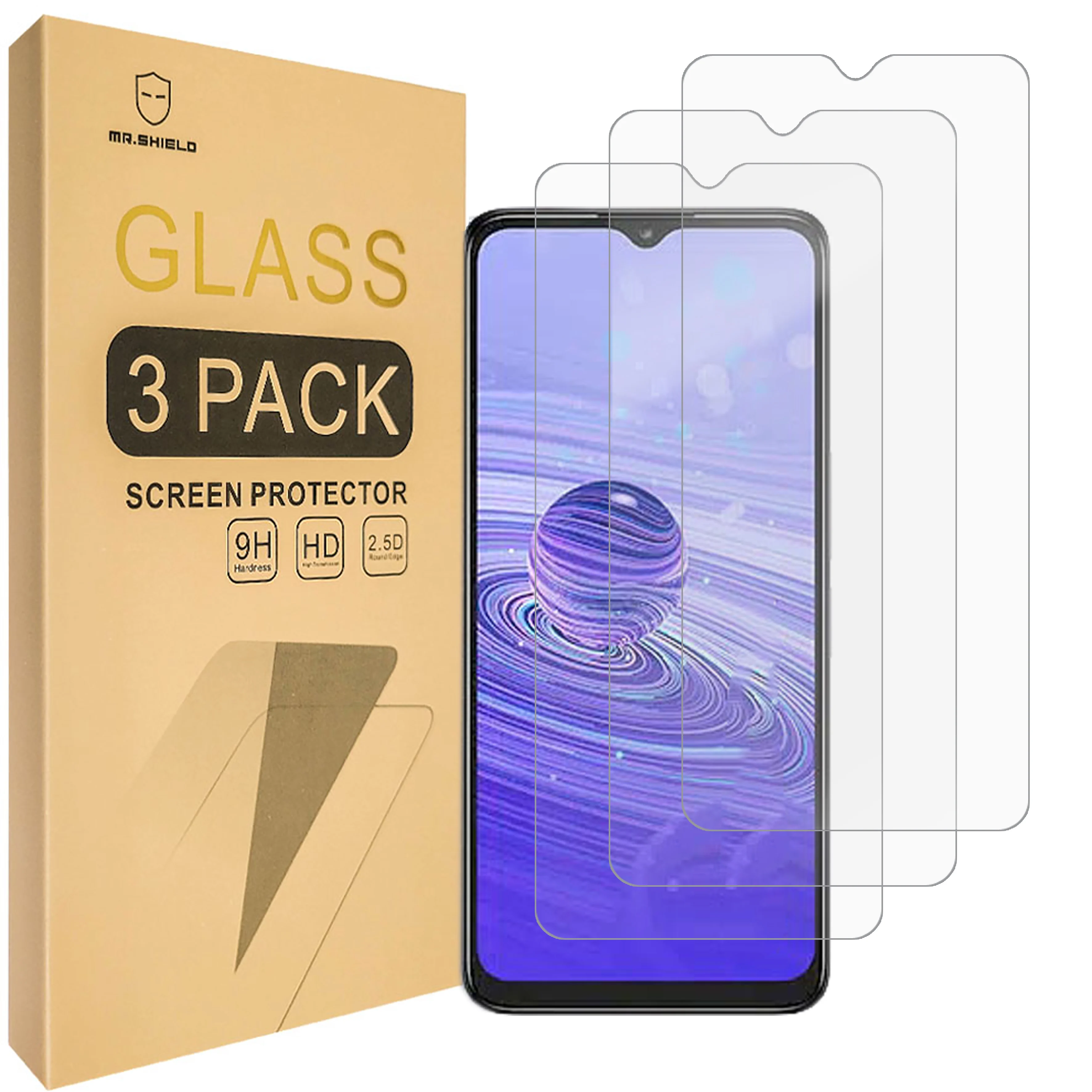 

Mr.Shield [3-Pack] Screen Protector For TCL 40R [Tempered Glass] [Japan Glass with 9H Hardness] Screen Protector