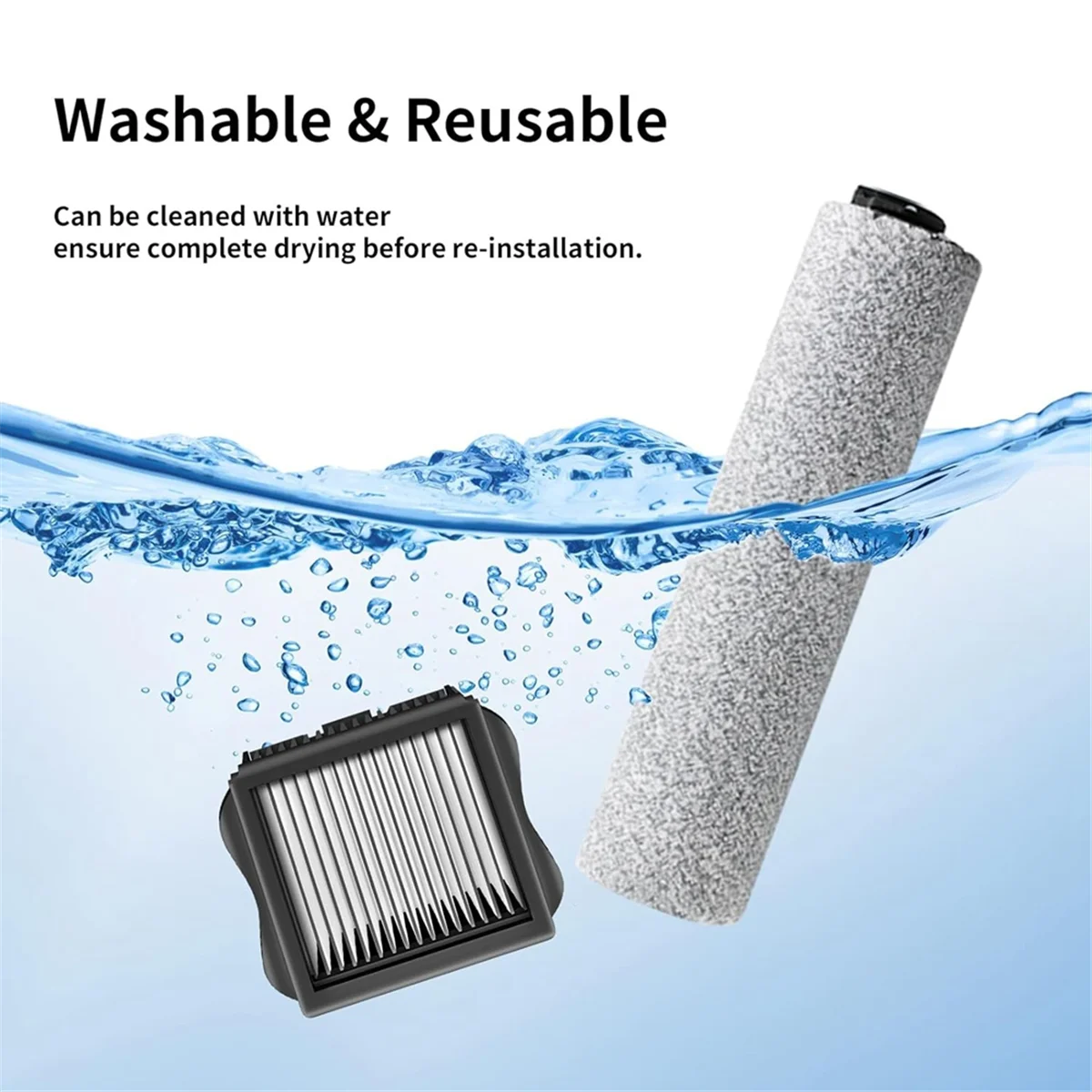 Rollers Brush Replacement and Filters for Tineco IFloor 3/ Floor One S3 Cordless Vacuum Cleaner Brush Filters