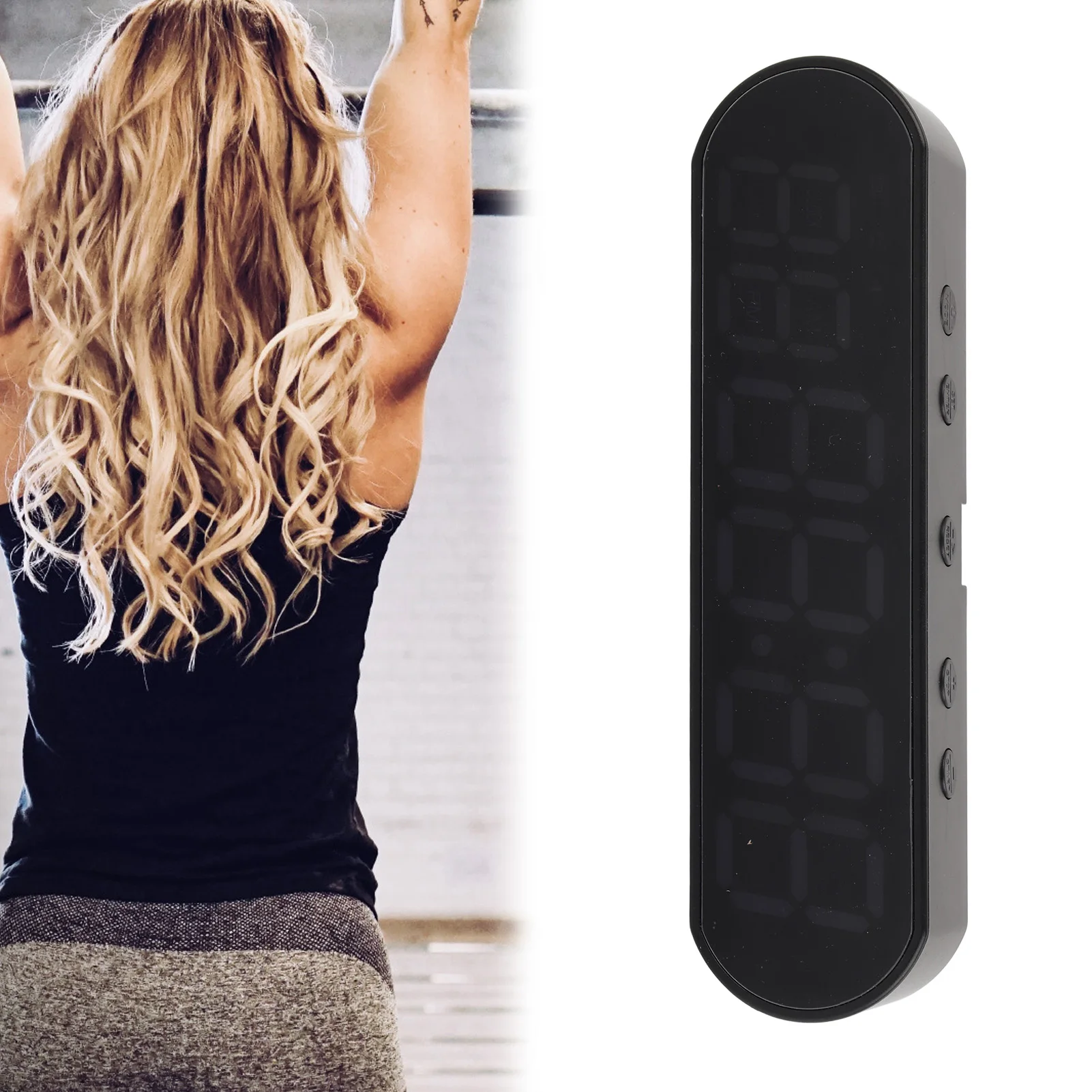 

Sports Interval Timer, Portable Gym Timer Multifunctional 1000mAh USB Fitness Sports Interval Workout Timer Alarm Clock