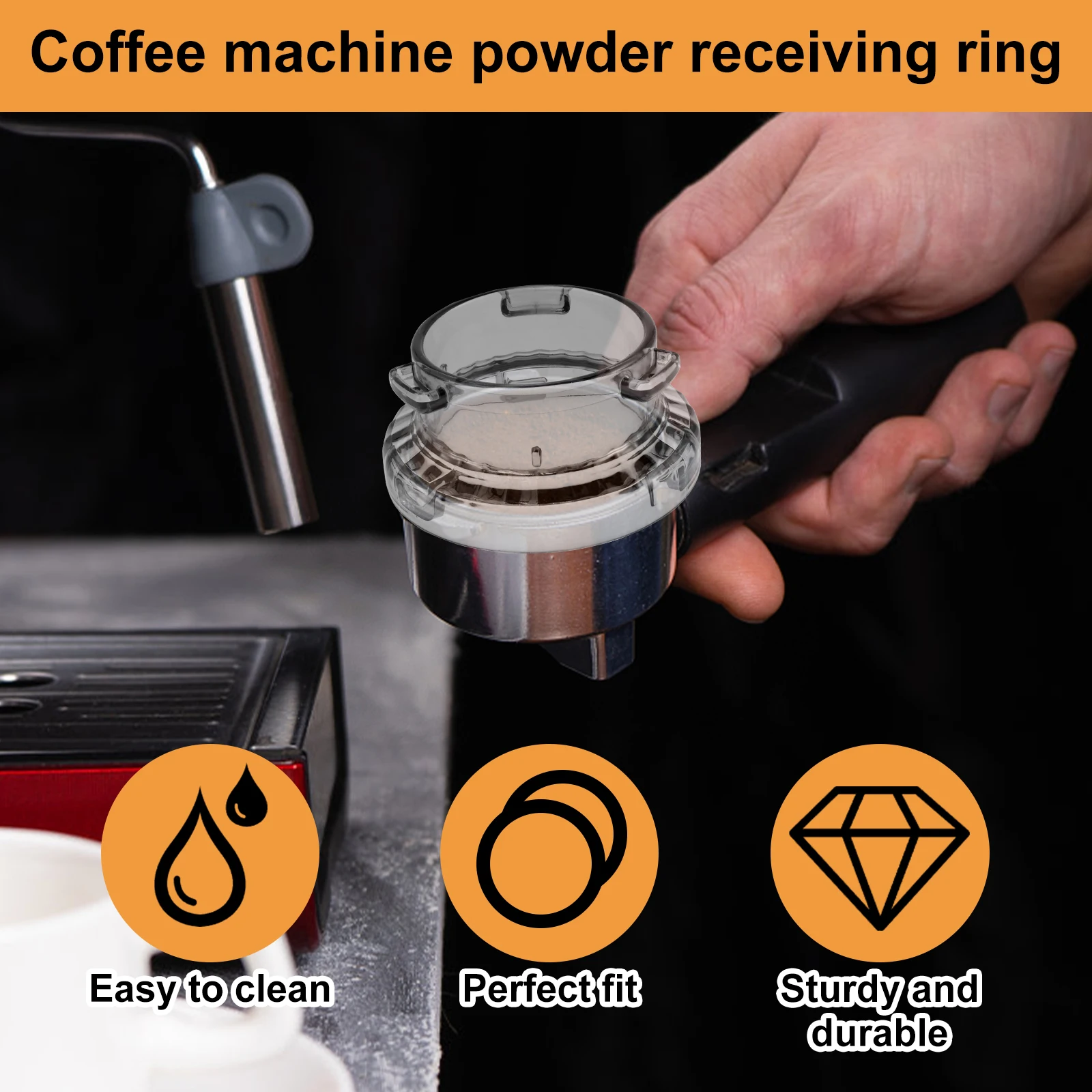 54mm Dosing Funnel Practical Espresso Dosing Funnel Reusable Espresso Coffee Dosing Ring Anti Flying Powder Coffee Dosing Funnel