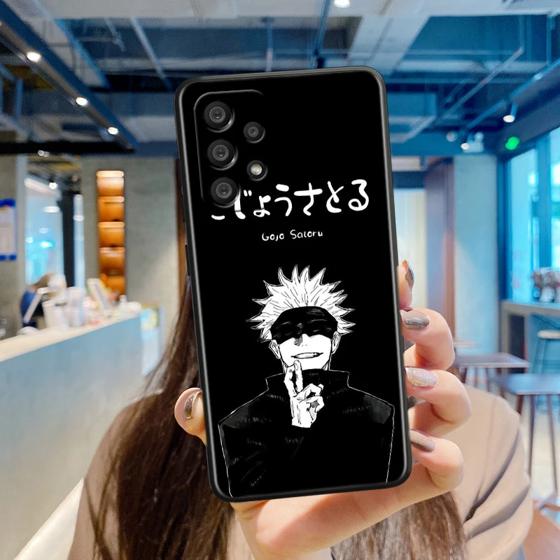 Jujutsu Kaisen Gojo Toji For Samsung A55 A35 A25 A15 A14 A73 A53 A13 A05S A03S A02S A71 A52 A32 Black Soft Phone Case