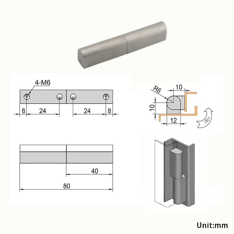 Stainless Steel Detachable Plug-In Rotating Hinge Industrial Distribution Box Detachable Mother And Child Hinges