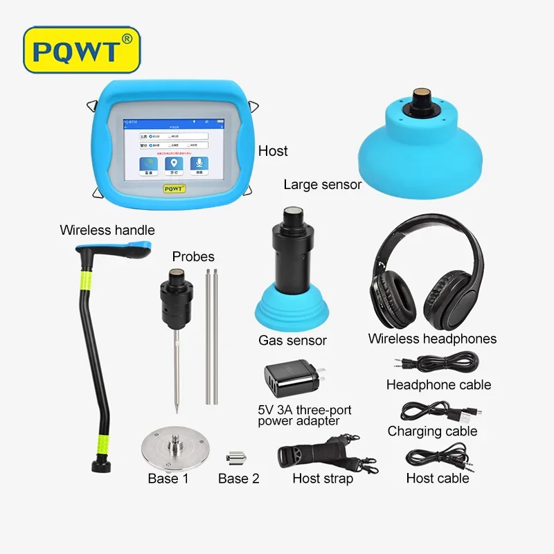 New PQWT-BT20 Underground Pipes Leak Detection Device Metal Pipe Plastic Pipeline Acoustic Water Leak Detector