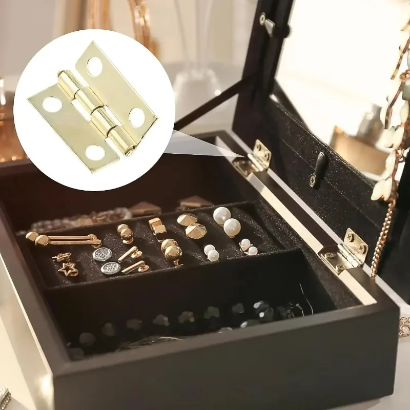 10-100Set Tiny Small Metal Hinge for Handmade Miniature House Cabinet Boxes Fittings for Cabinets 10*8 12*13mm DIY Making Tools