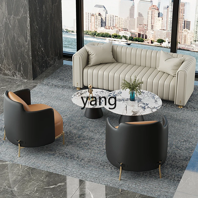 Yjq Cafe Bar Online Red Reception Negotiation Leisure Designer Houndstooth Single-Seat Sofa Chair Combination