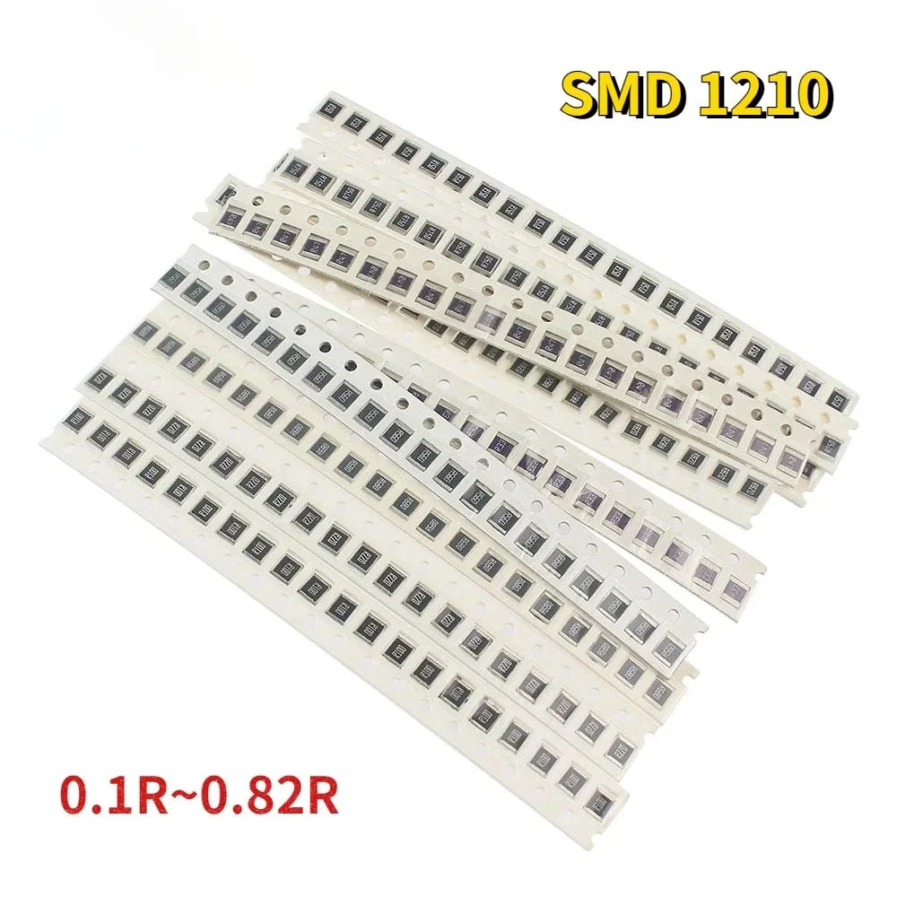 200 Stücke 0,1 R ~ 0,82 R Widerstand Kit SMD 1210 Widerstand Legierung Widerstand Sortiert Set 0R10 0R15 0R22 0R33 0R47 0R50 0R62 0R75 0R82 1R00