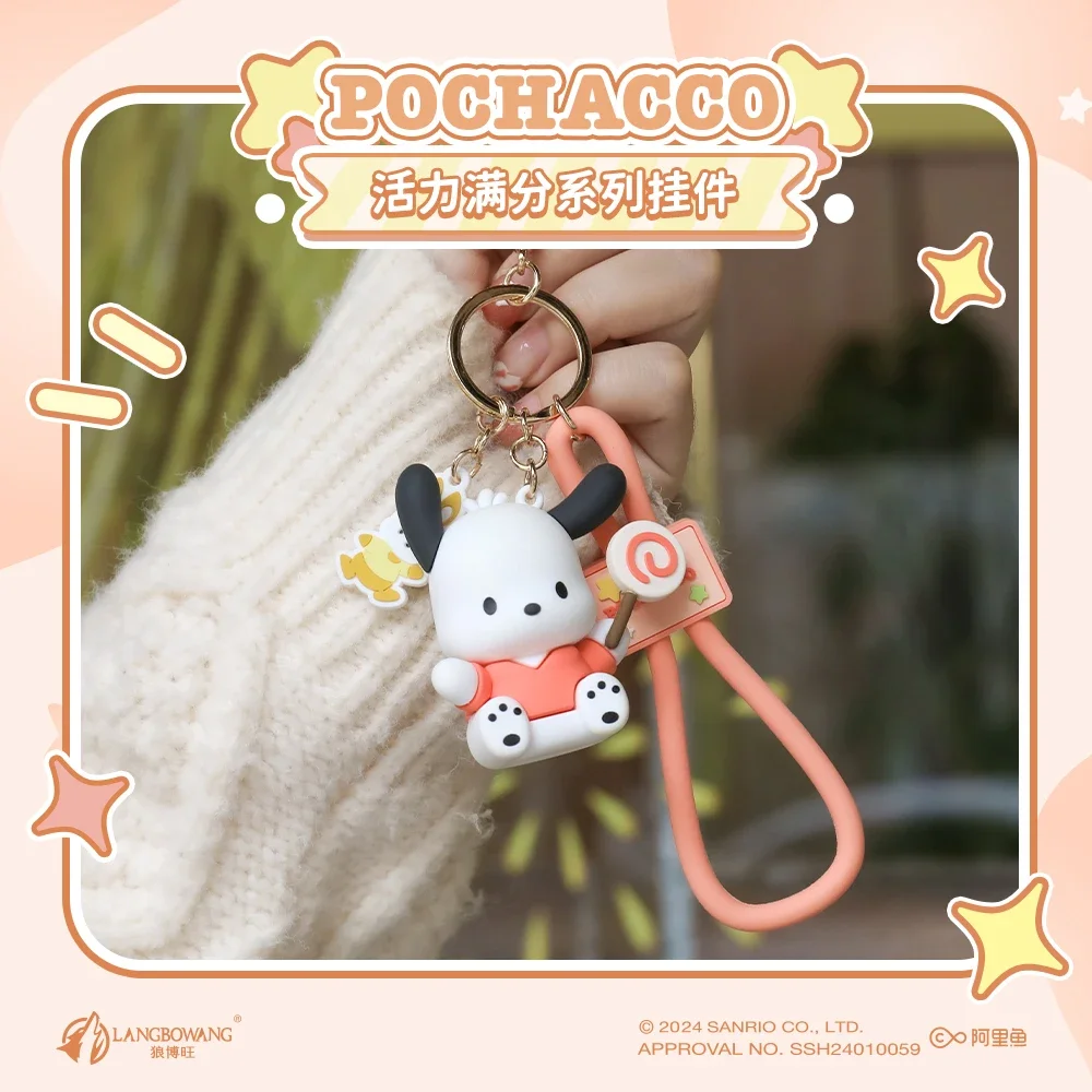 Hot Sanrio Pochacco Toy Mini Anime Action Figure Keyring Pendant Decoration Collection Keychain Model Doll Birthday Gift For Kid