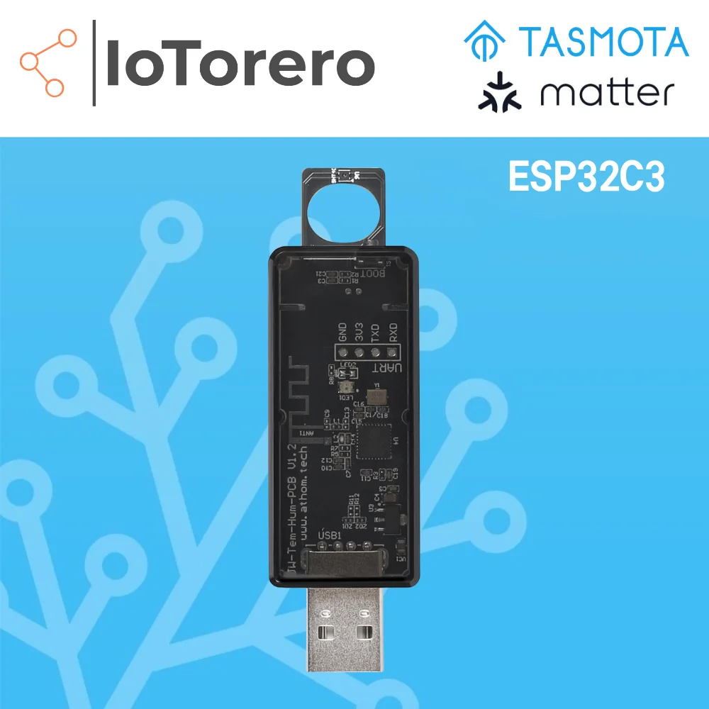 

IoTorero Tasmota Matter MQTT ESP32C3 Temperature and Humidity Sensor Works With Home Assistant