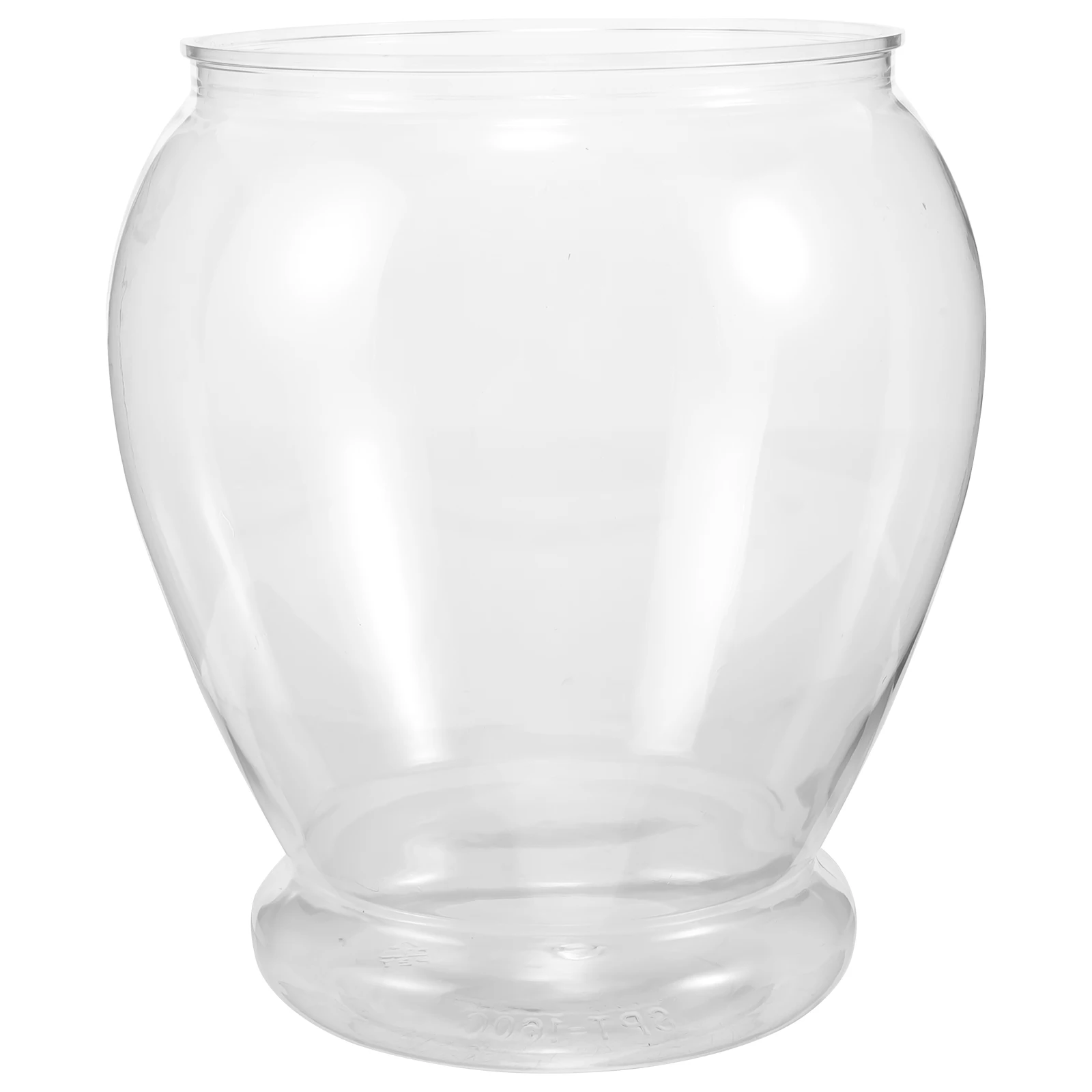 

Plastic Fish Bowl 160C Clear Desktop Aquarium Small Betta Tank Stylish Office Decor Transparent Modeling Gardening