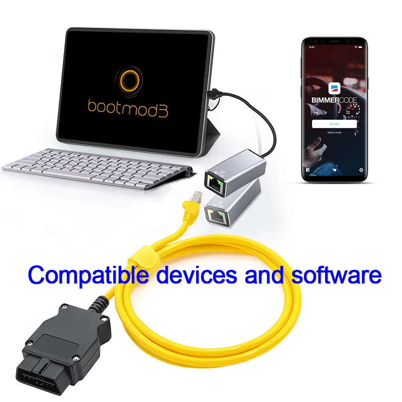 كابل Obdii Ethernet RJ45 لسيارات BMW F/E Series ESYS INPA ISTA ICOM ترميز ECU مبرمج كابل تشخيصي ENET Obd2 أداة الماسح الضوئي