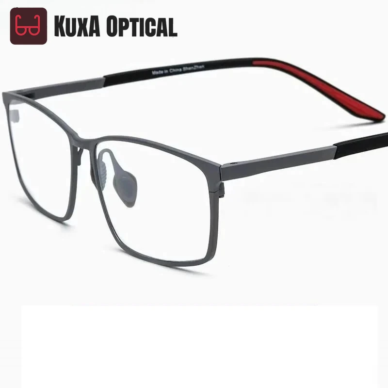 KUXA Ultralight Pure Titanium Optical Glasses Frame Men Prescription Myopia Eyeglasses Spectacles Frame 17303