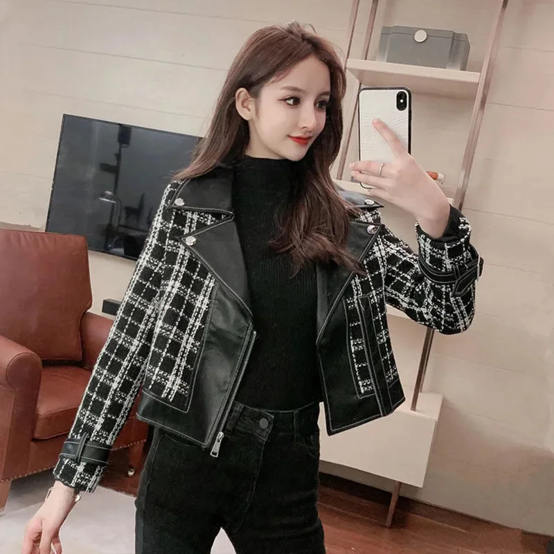 Suit Jacket For Women Spring Autumn 2024 New High-End Women's Coat Korean Version Splicing Slim Design Sense Suit Tops Female