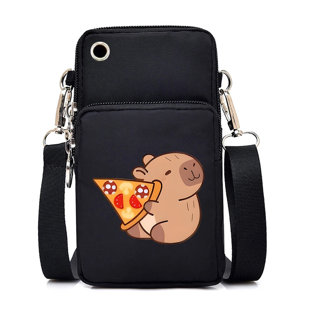 Women Men Fun Capybara Cartoon Mini Mobile Phone Bag Kids Fashion Animal Capybara Small Crossbody Bags Gifts