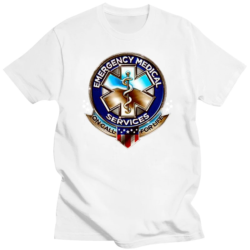 EMS EMT SHIRT EMERGENCY MEDICAL SERVICES EMT T SHIRT PARAMEDIC FLAG TEE S-3XL Double Side