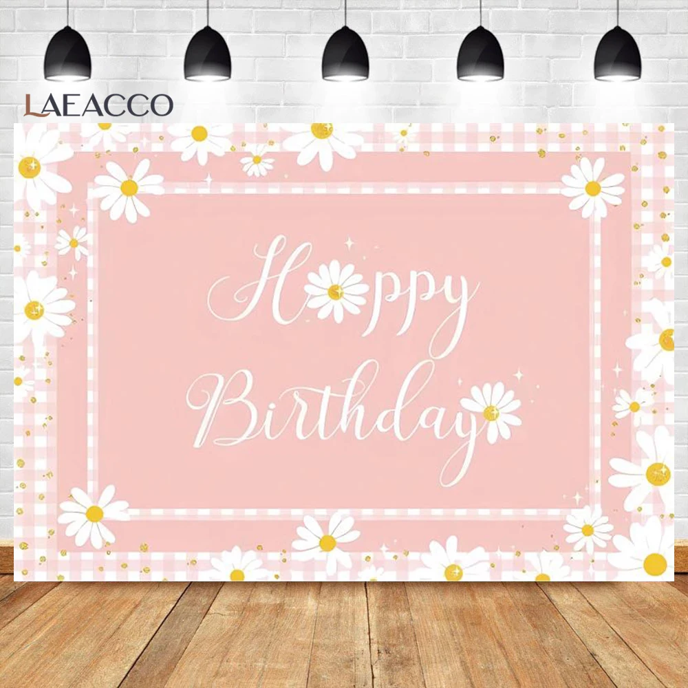 Daisy Birthday Decoration Photography Background Boho Girl One Year Old Birthday Colorful Daisy Rainbow Baby Shower Backdrop