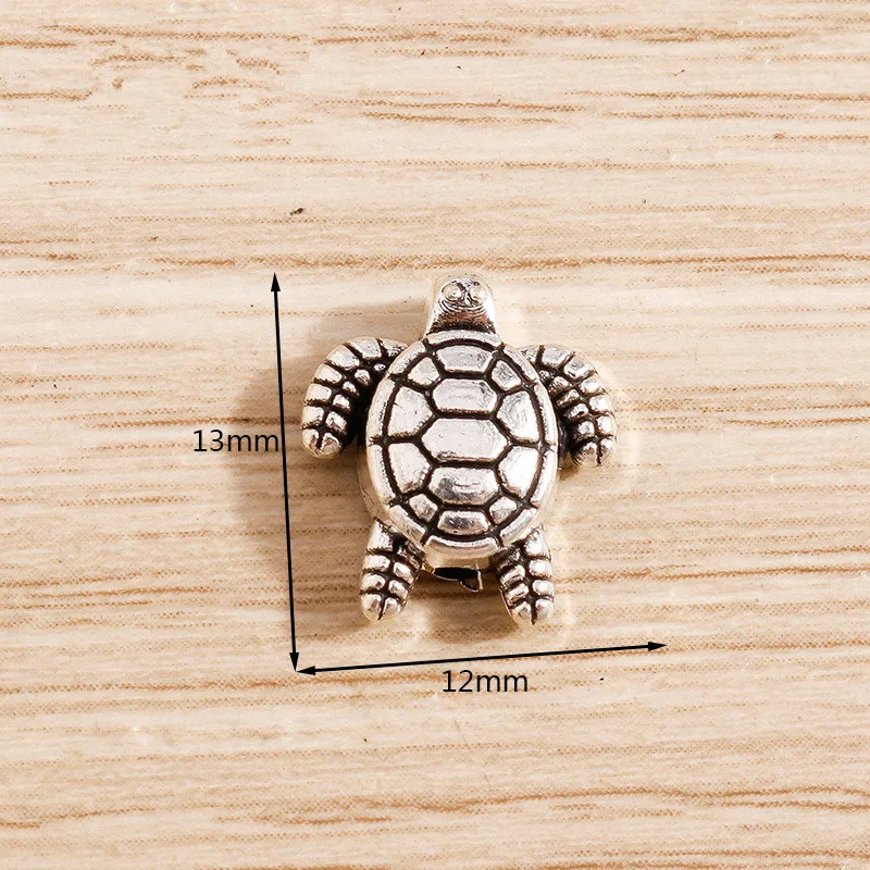 New 20pcs Two Size Tortoise Turtle Alloy Bead Spacer Bead Loose Beads Charms For Diy Beaded Bracelets Jewelry Handmade Making