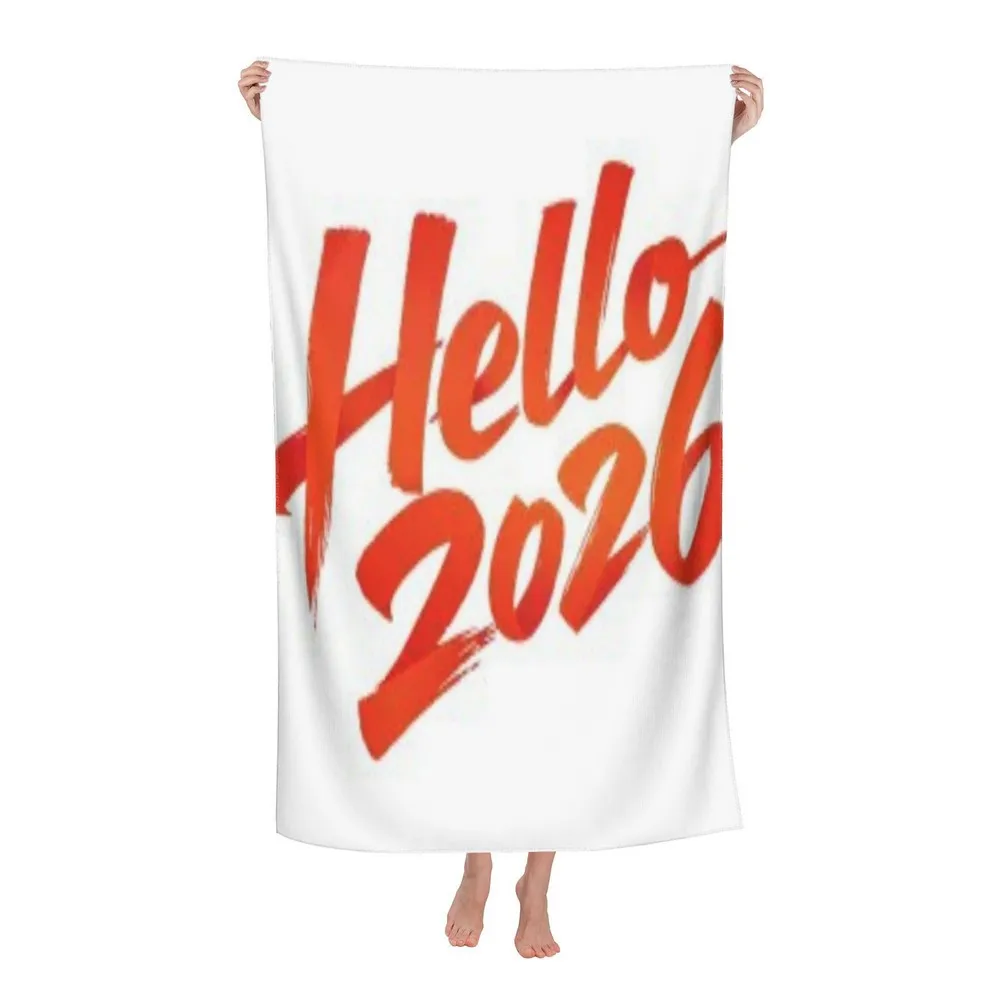 Hello 2026 Beach Towel Patterned Sunscreen And Windproof Suitable For Swimming Pool Camping Travel Blanket