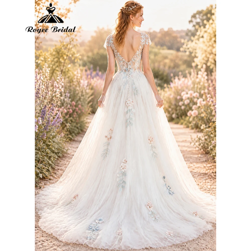 Roycebridal Appliques A Line Wedding Dresses 2027 Colorful Embroidery Sweetheart Bridal Gown Customized Vestido De Novia