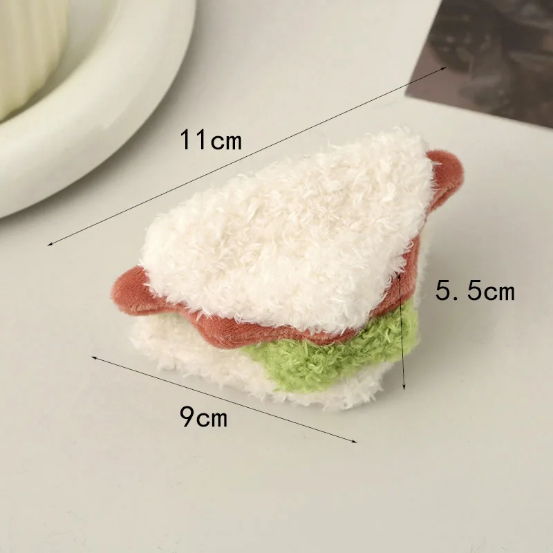 Cute Food Shaped Plush keychain Fluffy Cake Burger Sandwich  Fashion Accessories for Girls Women Kids Gift Daily Use view 5