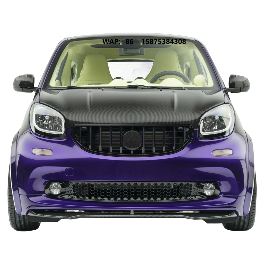 MSY Type Dry Carbon Fiber Wide Body Kits New Smart FORTWO 2008-2013 Front Lip Rear Diffuser Roof Wing Bonnet Hood Grill Mirror