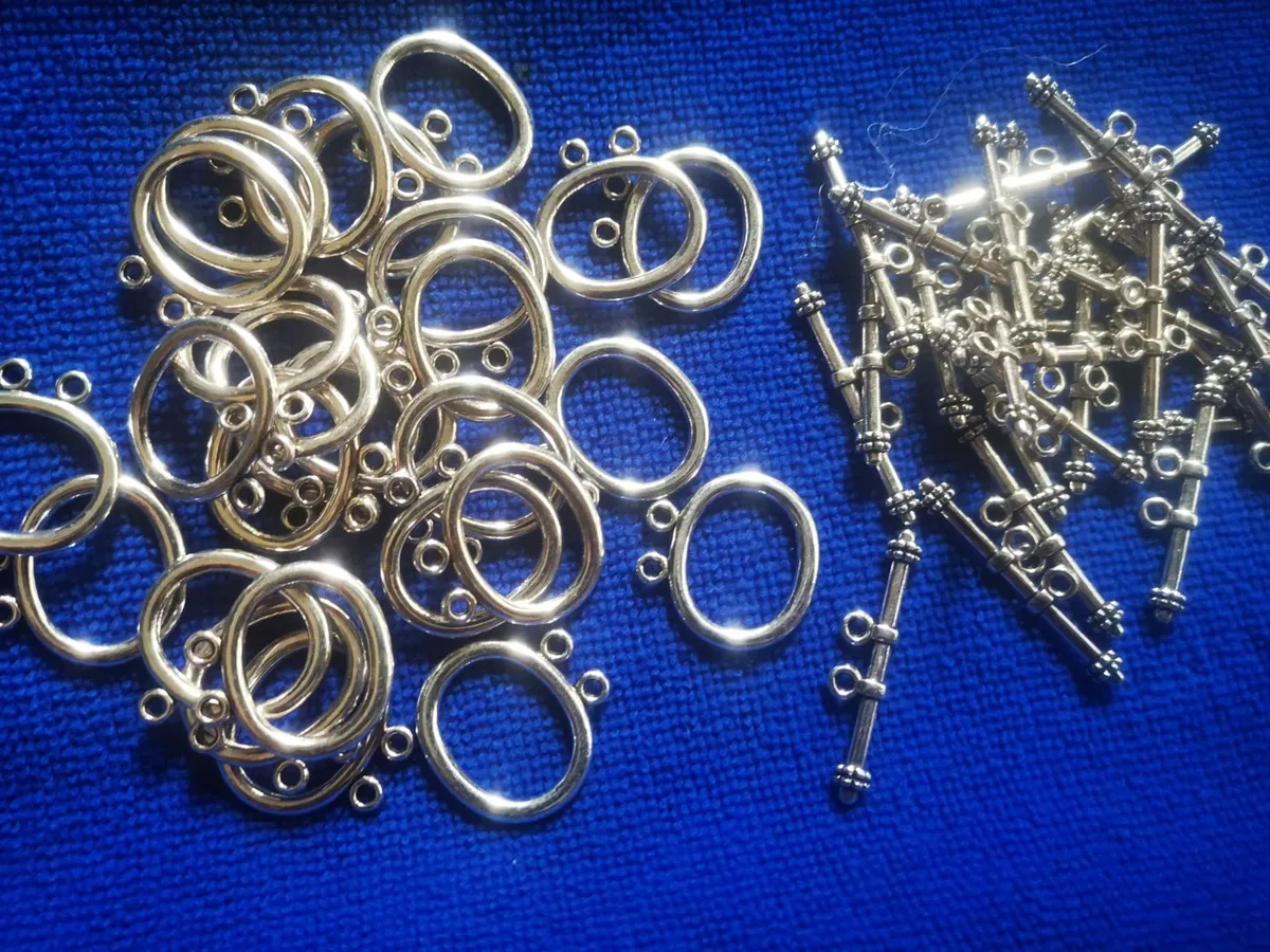 

90sets Antiqued gold metal 2-strands oval toggle clasps A5011G