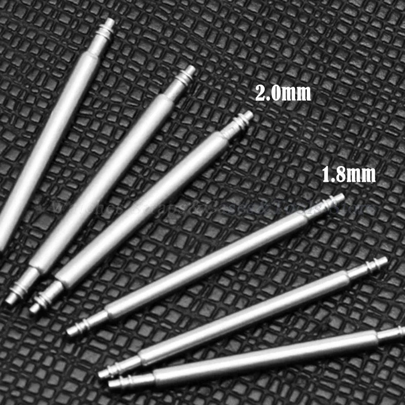 2.0mm Diameter Watchband Spring Bar Pin Watch Accessories Stainless Steel Spring Rod Link Pins 16/18/20/22/24mm Width Size 15pcs