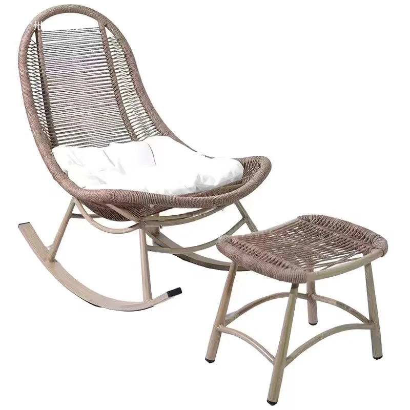 

Rocking chair rattan leisure balcony living room recliner, adult courtyard garden rattan chair sofa chair