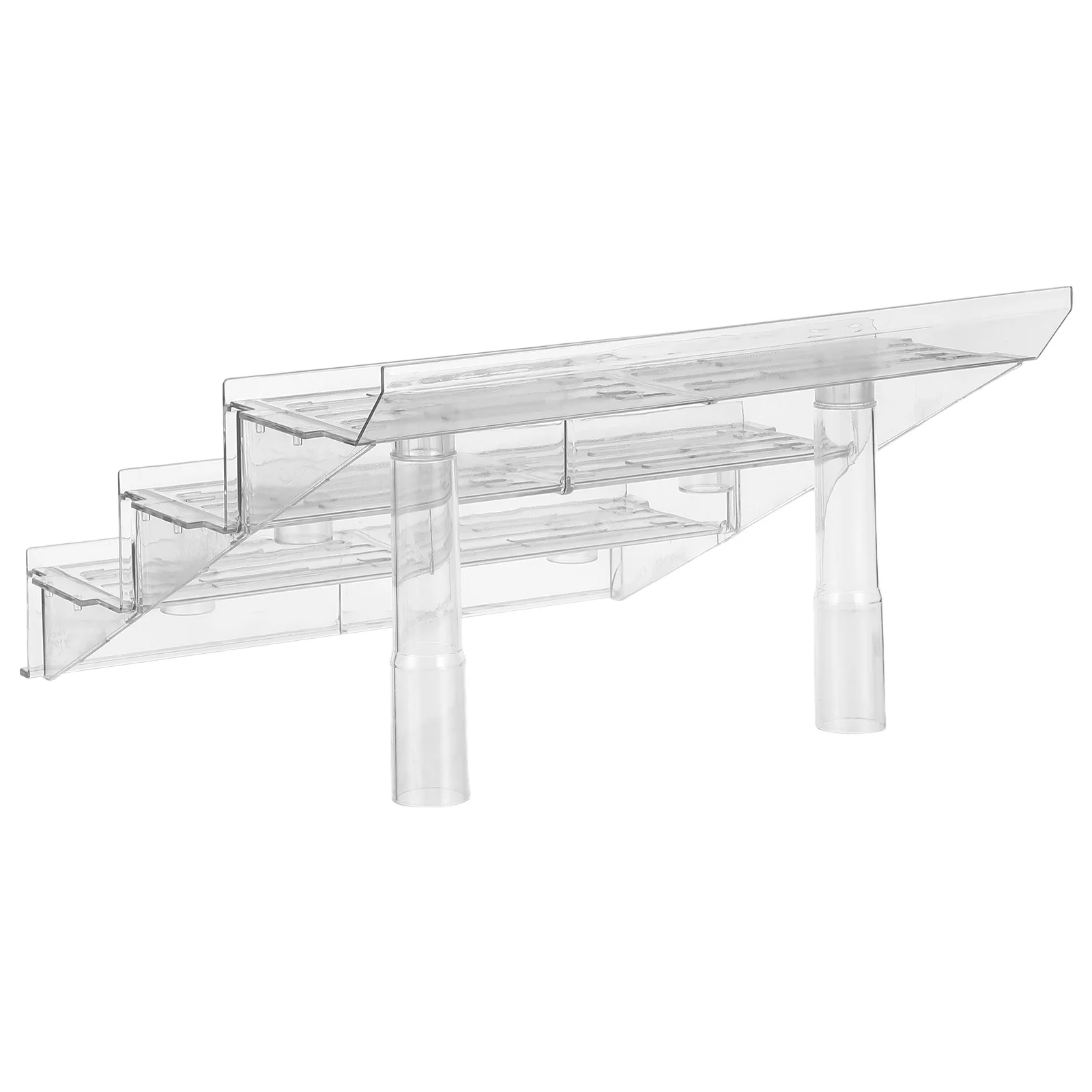 

3 Layered Clear Plastic Display Riser for Supermarket Refrigerated Counters Fruit Cake Vegetable Food Organizer Stand