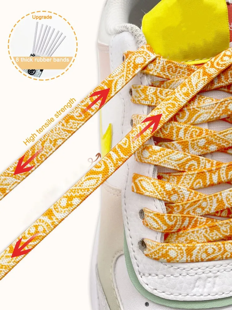 1 Paar elastische Schnürsenkel Turnschuhe Kinder Erwachsene 8mm flache Schnürsenkel ohne Krawatten af1/aj keine Krawatte Schnürsenkel für Schuhe Zubehör – Detail 4