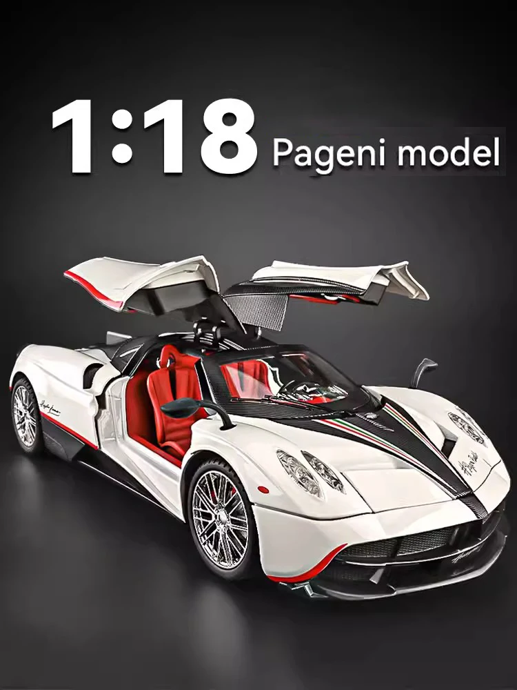 1:18 Simulation Pagani China Dragon Alloy Car Model Sound And Light Pull Back Toy Car Metal Car Boys Collection Ornaments Gift