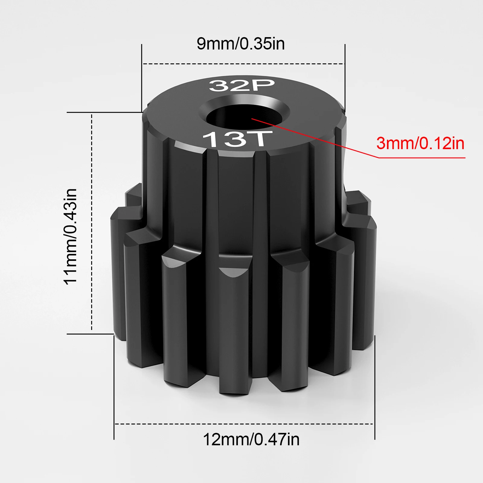 Steel 32P 13T Pinion Gear 3943X Hardened for Traxxas TRX4 TRX6 Slash Rrustler Stampede Raptor 4x4 VXL Upgrade Accessories