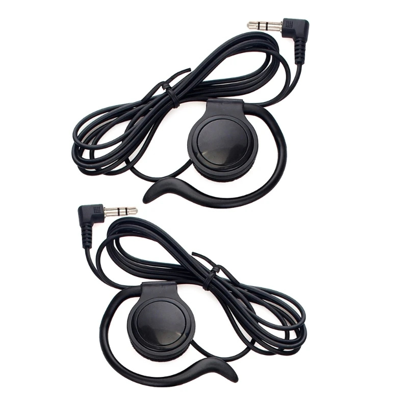 3.5mm Left Right Ear Hook Listen Only Earpiece Headset Earphone Radio Tour Guides System Soft Ear Hook Earpiece Headset