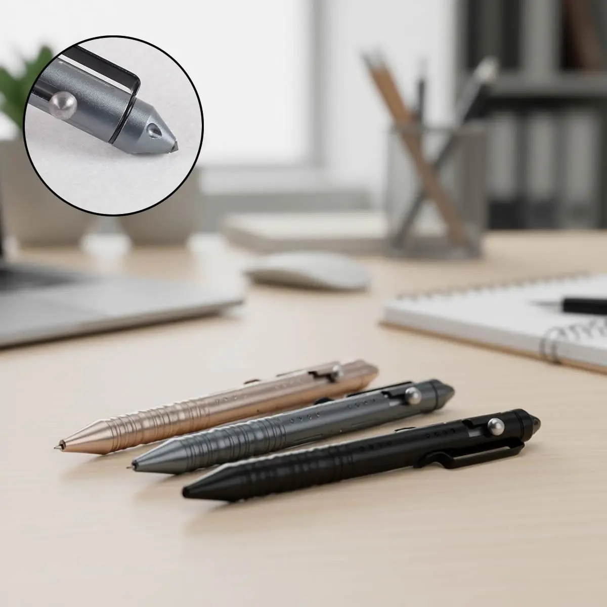 Portable Aluminum Alloy Tactical Pen Self Defense Window Breaker EDC Tool For Outdoor Camp Travel Emergency Kit Ball Point Pen