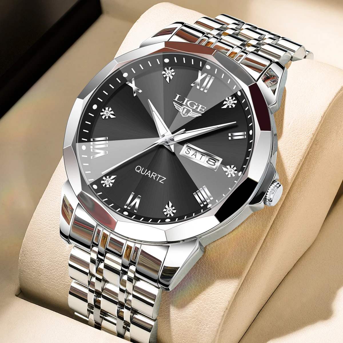 LIGE Original Waterproof Men's Quartz Watches Best Selling Luminous Calendar Wrist Watch Men New Luxury Business Watch for Men