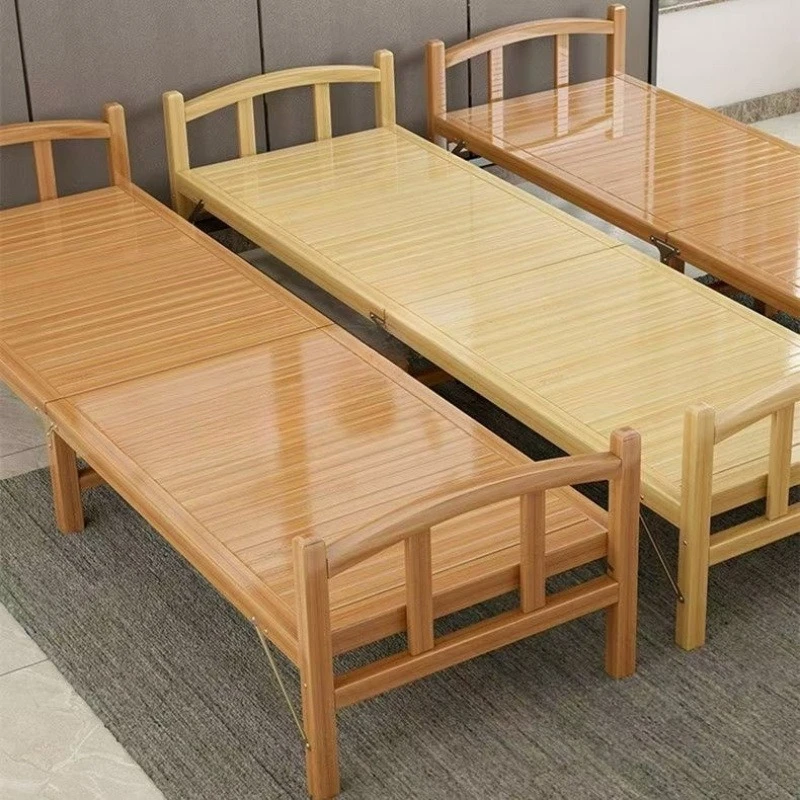 

Simple bed single bamboo bed folding outdoor siesta double bed adult home portable siesta