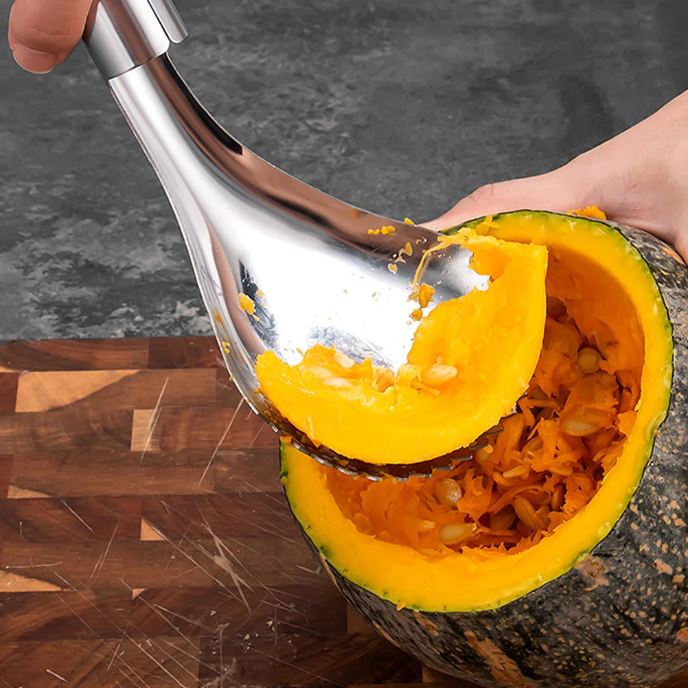 Scooper per zucca in acciaio inossidabile per frutta, utensile da cucina manuale, cucchiaio per rimozione nucleo di zucca, accessorio da cucina