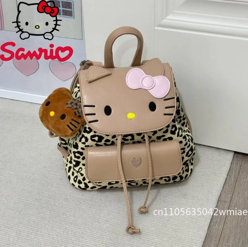 Hello Kitty New Women's Backpack Fashion High Quality Girls' Shopping Backpack Cartoon Versatile Women's Travel Backpack