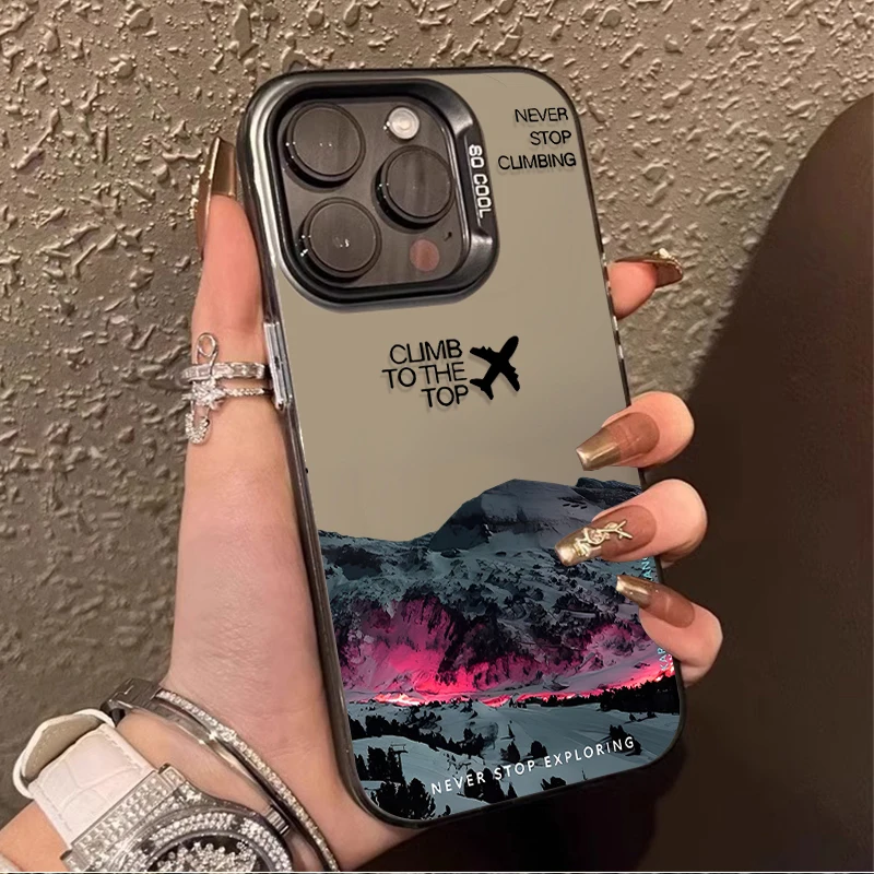 Snow Mountain Peak Aircraft IMD Phone Case For iPhone 16 ProMax 15 14 13 12 11 Pro Max XS X XR 16 Plus Hard Bumper Back Cover