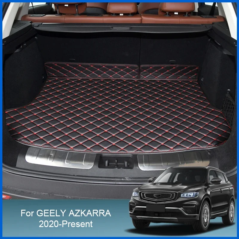 1pc Car Styling Custom Rear Trunk Mat For Geely Azkarra 2020-Present Leather Waterproof  Auto Cargo Liner Pad Accessory