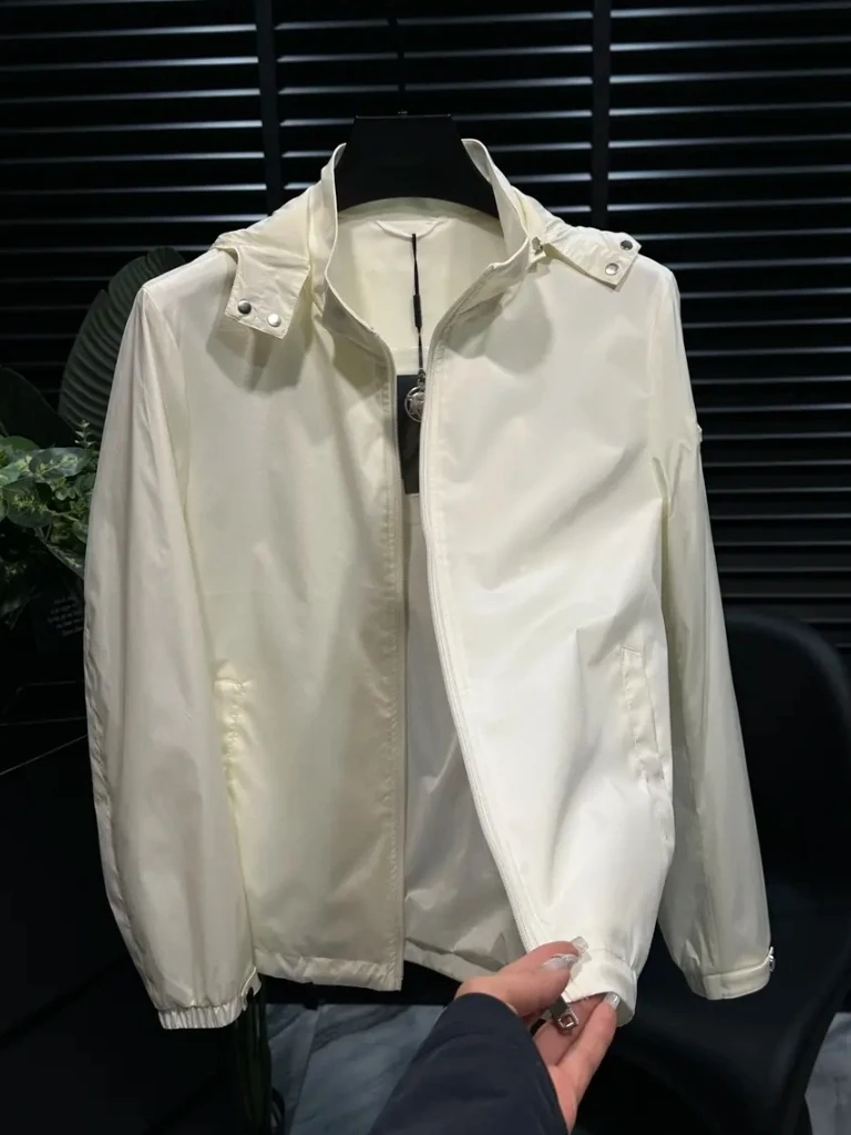 

Мужская демисезонная куртка на молнии с капюшоном, съемным высоким воротником, легкая, повседневная, приталенного кроя, антибактериальная