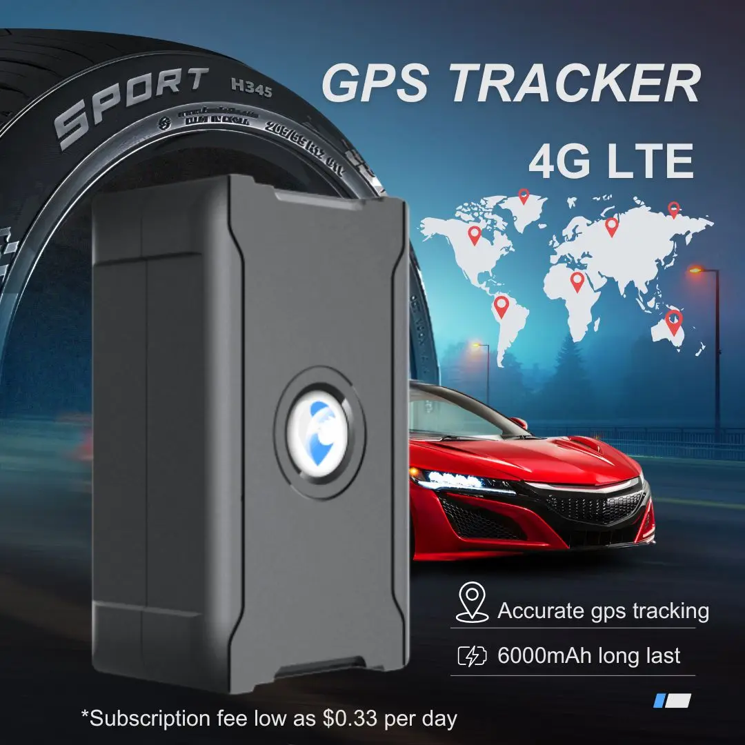 4G Hidden Car Tracker 6000mAh Long Last Track Vehicle Accurate GPS Tracking Device with Android and iOS APP