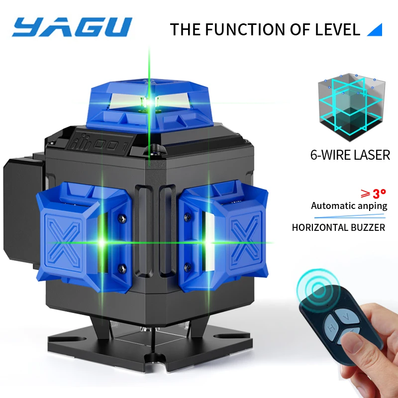 Imagem -03 - Yagu 4x360 ° 16 Linhas de Nível Laser de Alta Precisão 4d Linha Verde Nivelamento Automático 360 Linhas Cruzadas Horizontais e Verticaislaser