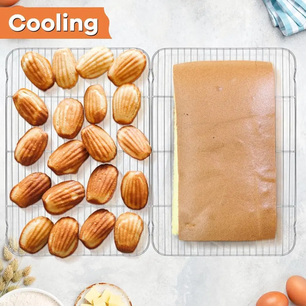 New Stainless Steel Cooling Rack Dense Wires Easy to Clean Baking Rack Smooth Edge Grill Rack Drying