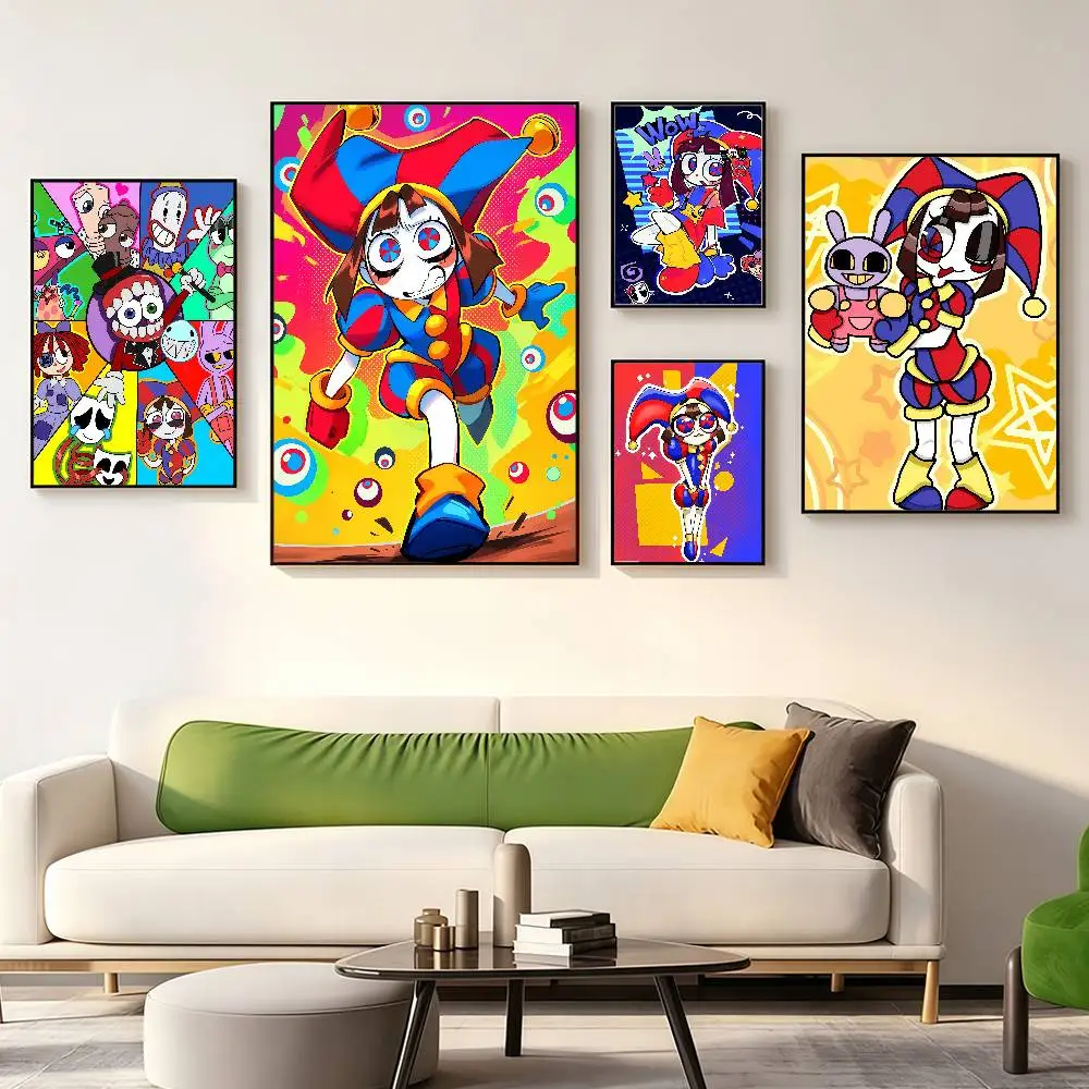 Animation A-Amazing D-Digital Circus Posters Wall Art Retro Painting Home Room Cafe Club Dorm Wall Decor