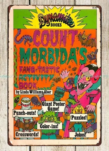 wall prints Count Morbida;s Activity Book Dynamite Books 1979 metal tin sign