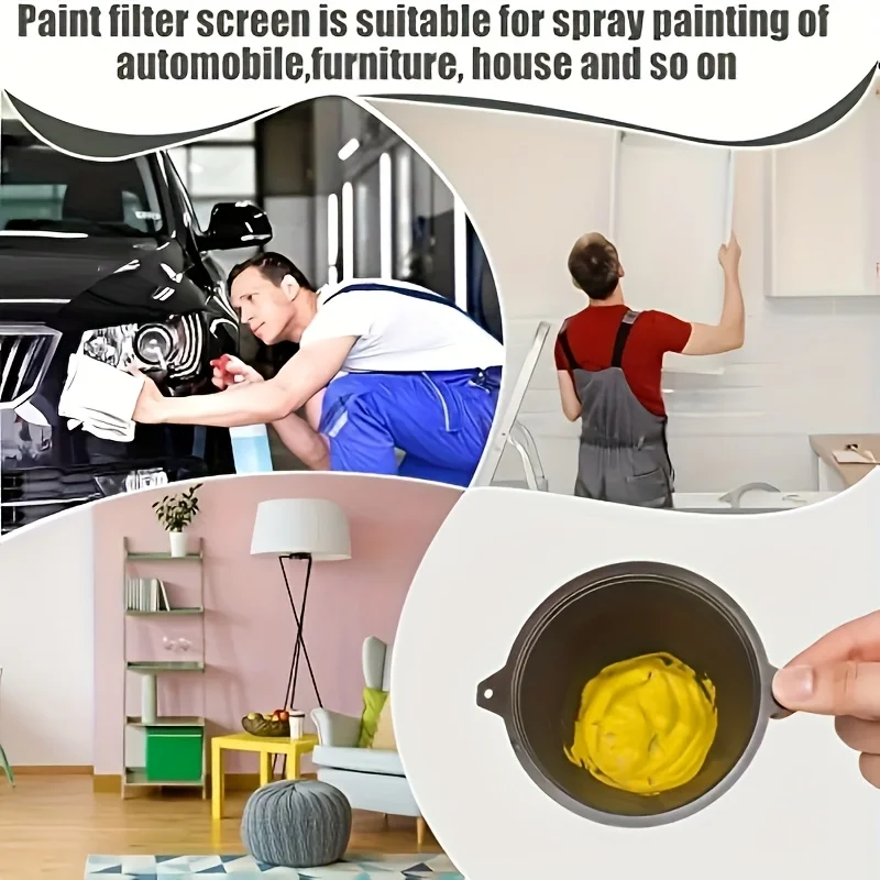 10/20/30/50pcs Reusable Nylon Mesh Paint Spray Mesh Paper Filter Auto Fueling Strainer for Water Paints  Based Oil Food Residues - view 4